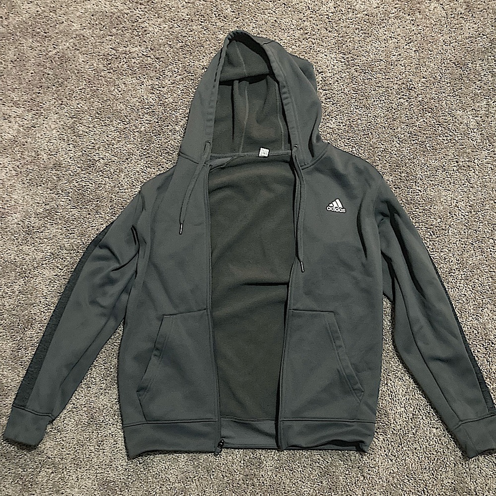 Adidas grey jacket.
